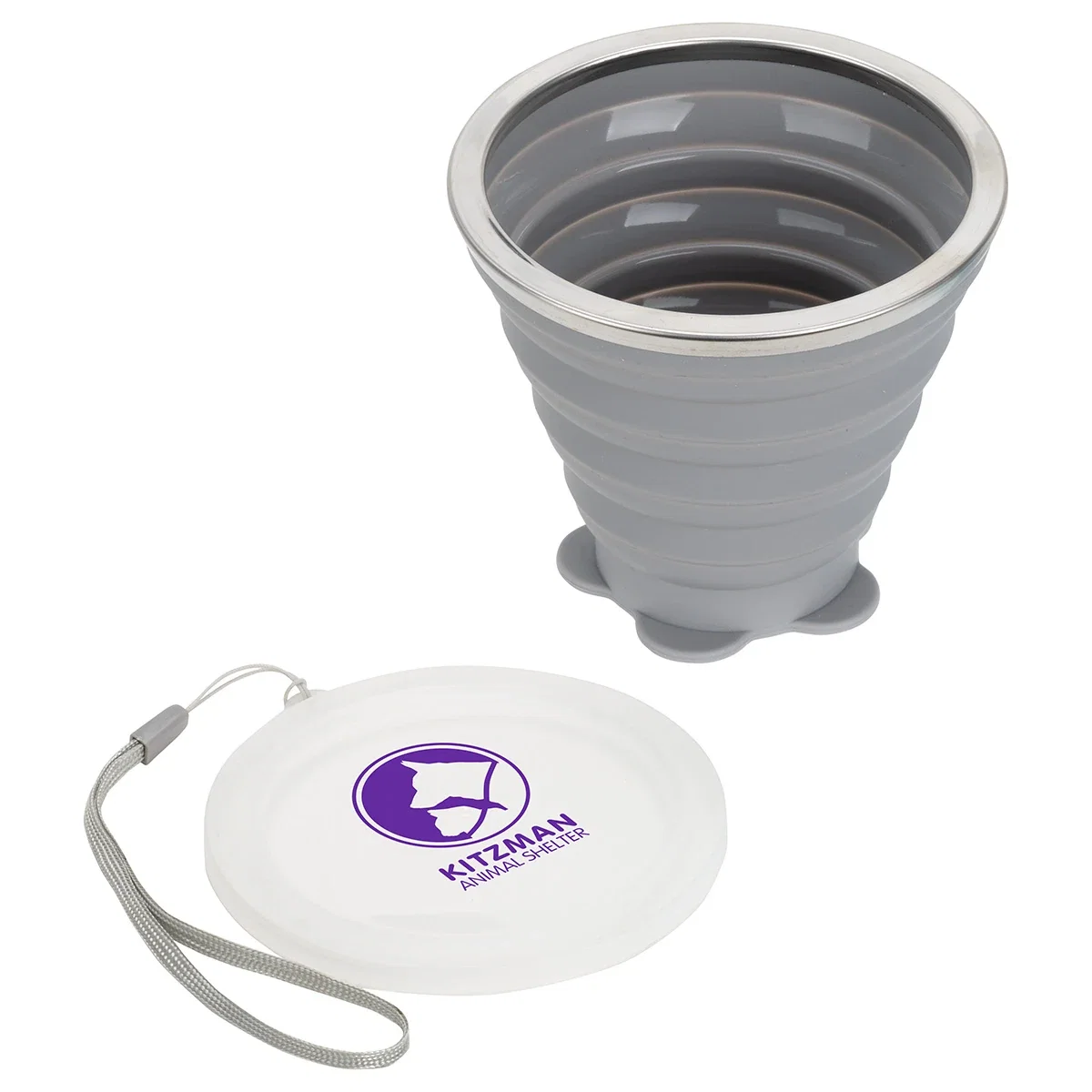 Close-up of the custom Groove Cup's lid and imprint area