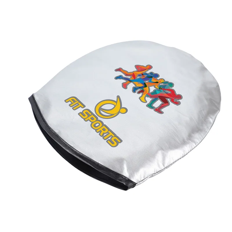 Guardian Collapsible Auto Sun Shade folded down for compact storage
