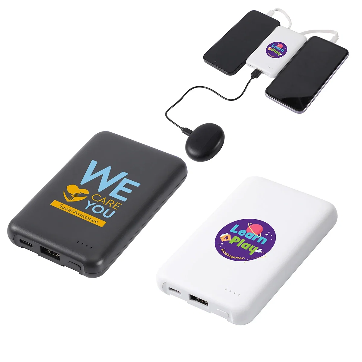 Custom Guild 5000mAh Power Bank, front view of the branded UL-Listed power bank