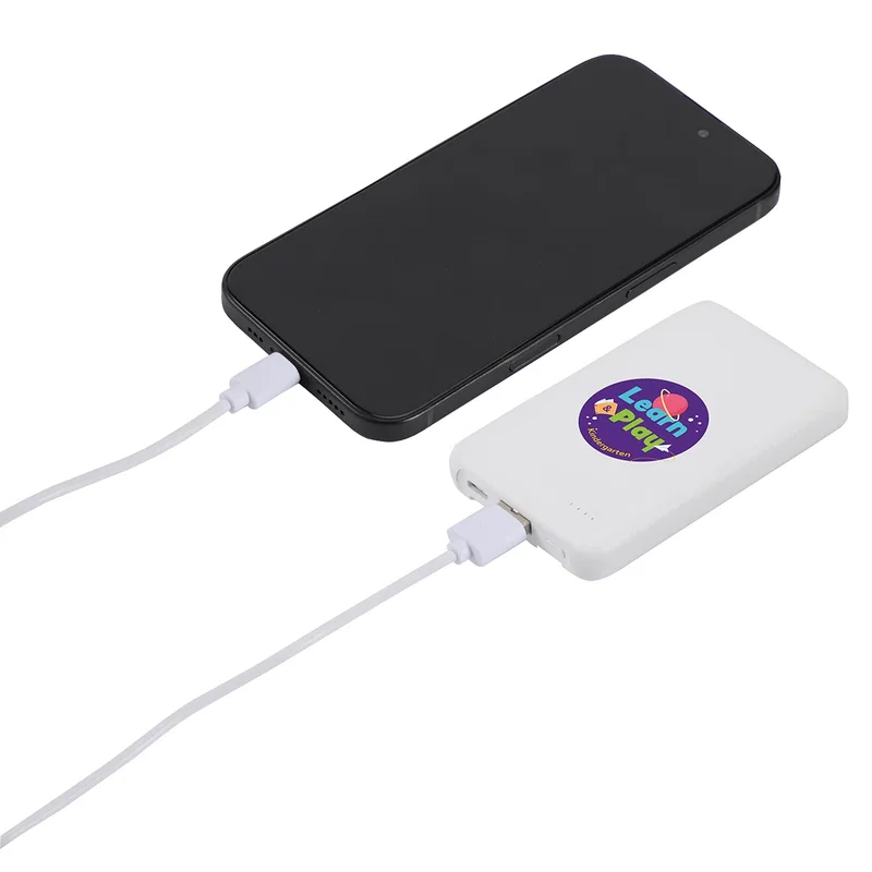 Back view of the Guild 5000mAh Power Bank showing the UL-Listed safety label