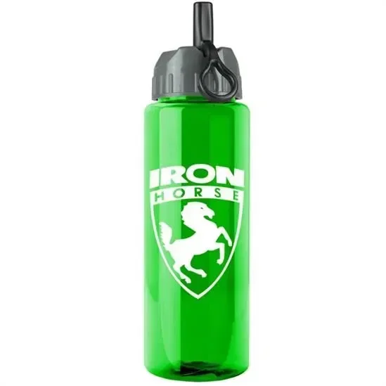  Guzzler Bottle with Ring-Straw Lid (32 oz.) — view 3