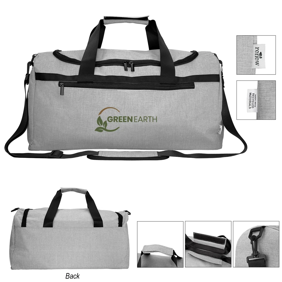 Shoulder strap clipped across the end panel