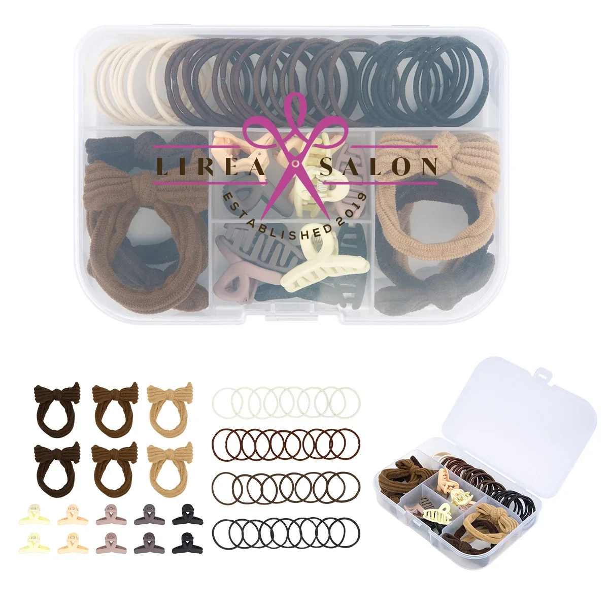 Everyday use of the hair accessory kit in hand