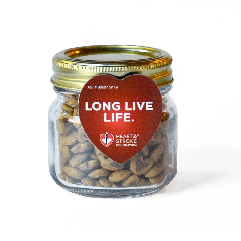 Half Pint Jar w/ Heart Magnet Pet Fill — Clear,Candy Fill: Cat Treats