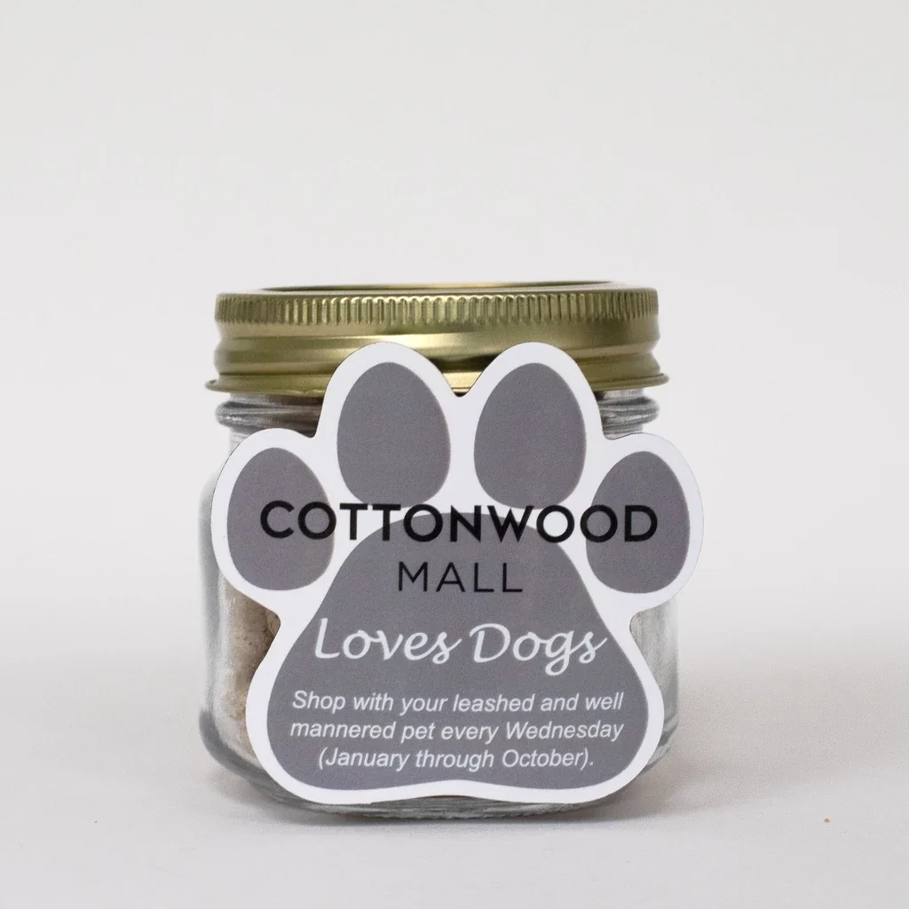 Half Pint Jar with Paw Magnet Pet Fill — Candy Fill: Cat Treats