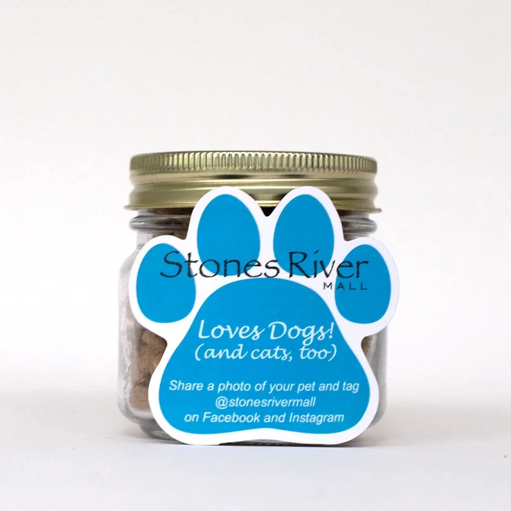 Half Pint Jar with Paw Magnet Pet Fill — Candy Fill: Mini Dog Bones — view 2