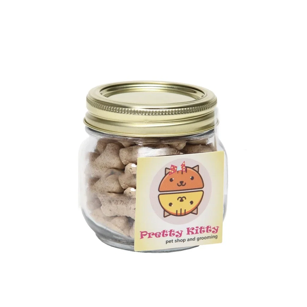 Half Pint Jar with Square Magnet Pet Fill — Candy Fill: Mini Dog Bones — view 2