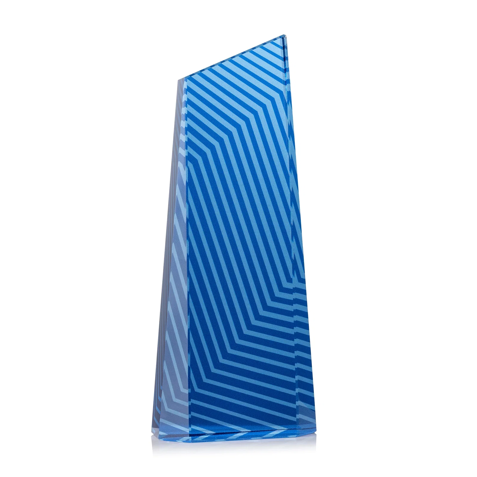 Custom Optical Crystal Tower Award, Geometric Lines in Nine Bold Colors, awards, with your logo for donor appreciation