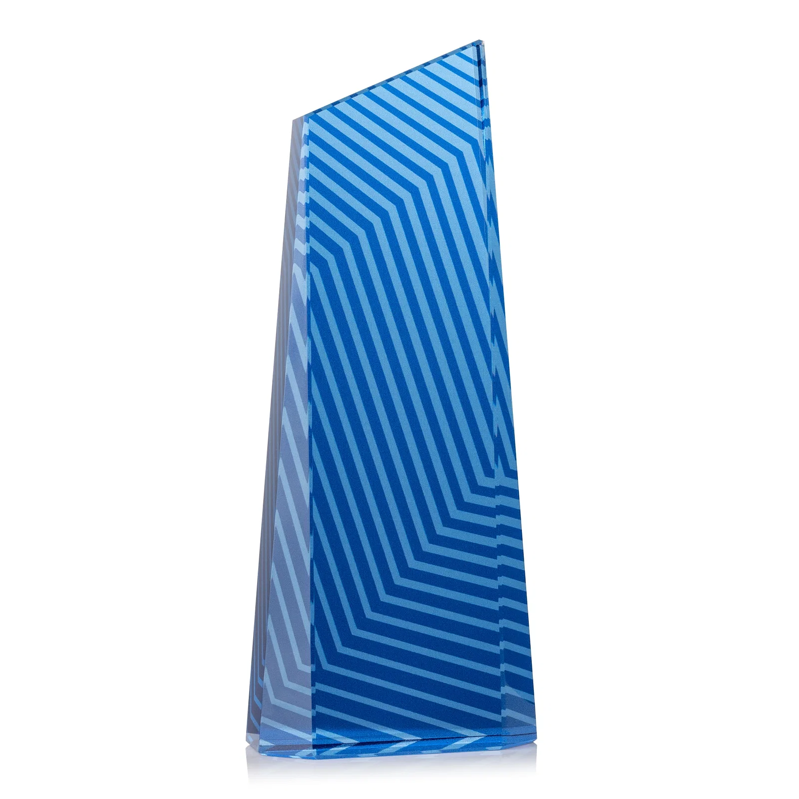Custom Optical Crystal Tower Award, Geometric Lines in Nine Bold Colors, awards, with your logo for graduation ceremonies