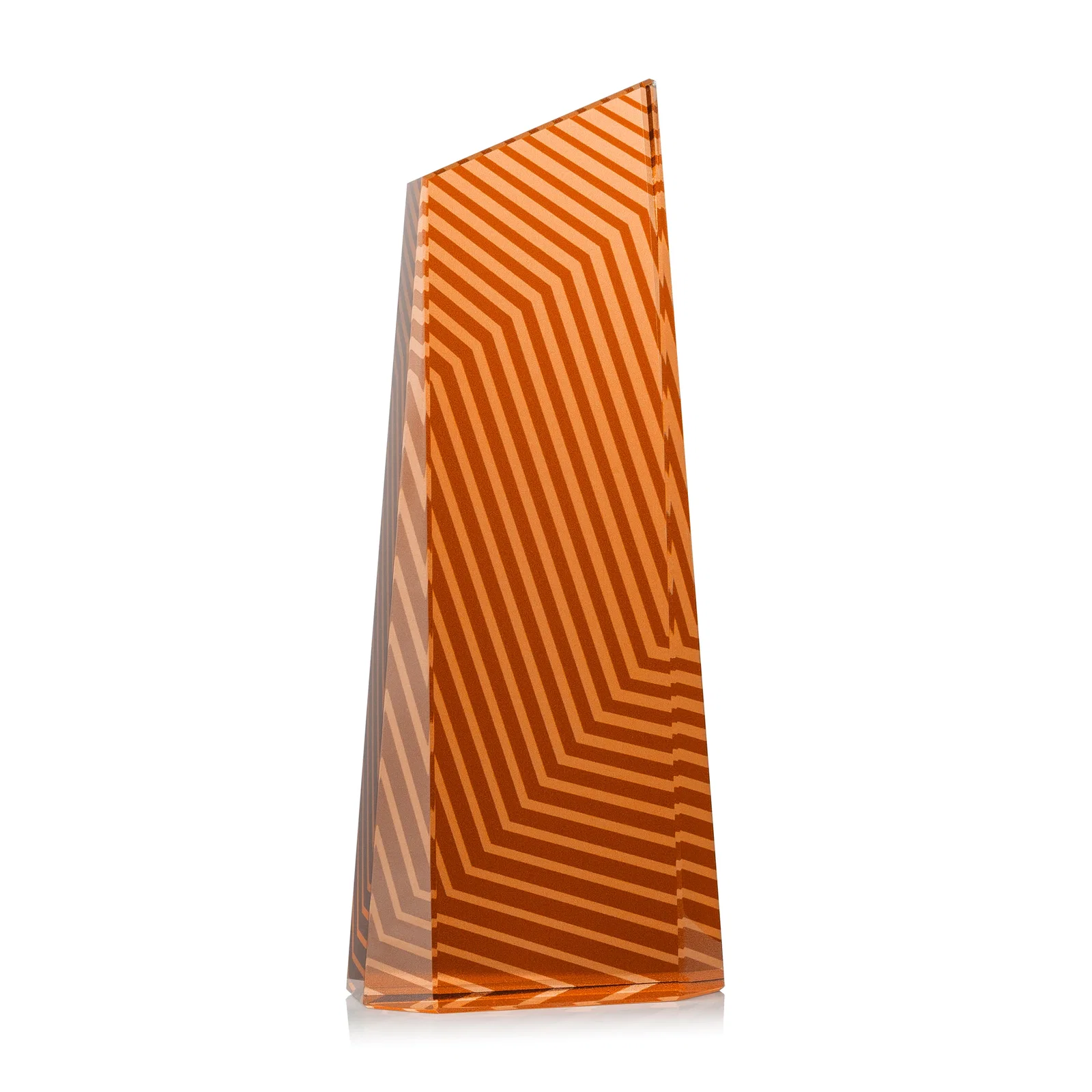 Custom Optical Crystal Tower Award, Geometric Lines in Nine Bold Colors, awards, with your logo for volunteer appreciation