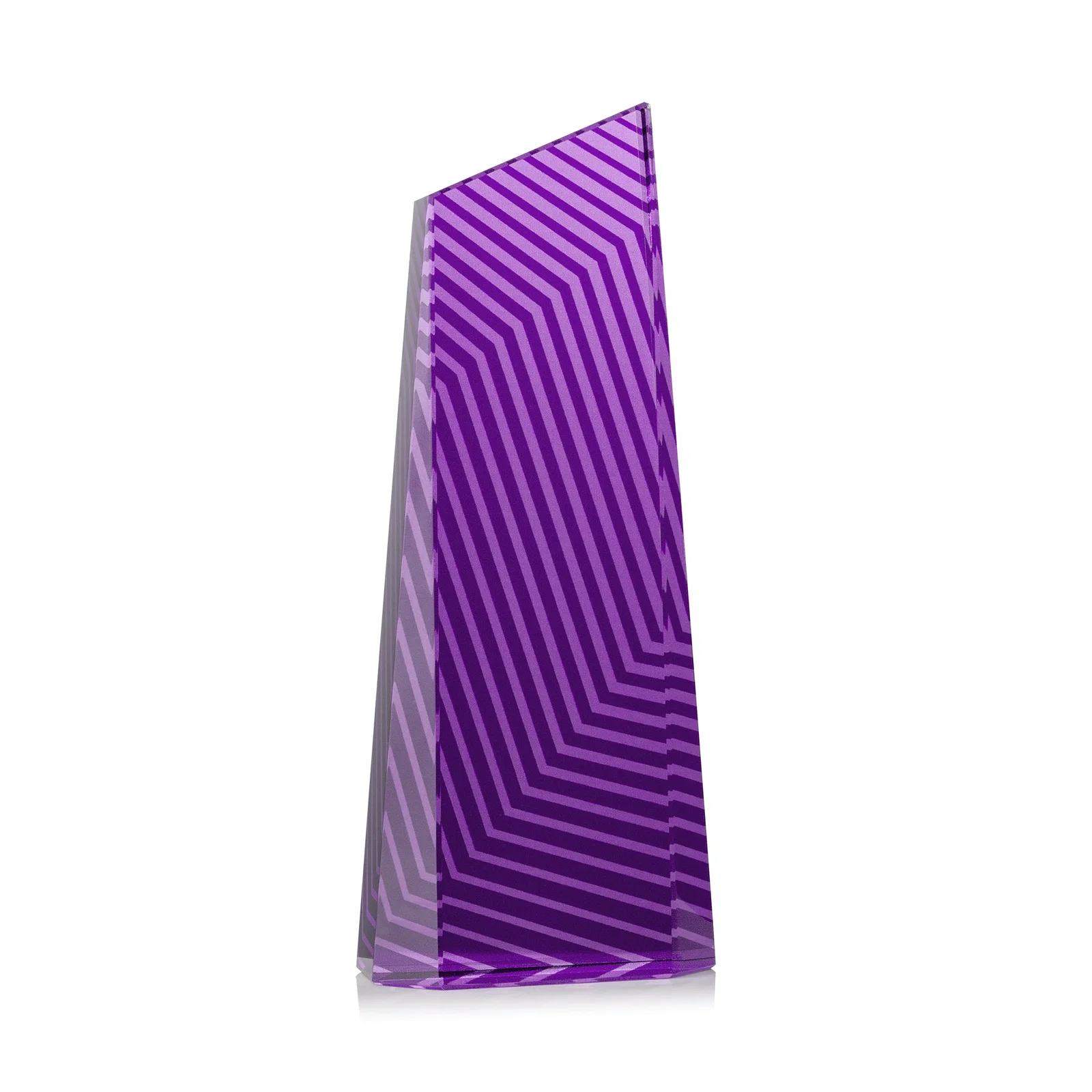 Custom Optical Crystal Tower Award, Geometric Lines in Nine Bold Colors, awards, with your logo for company anniversary events