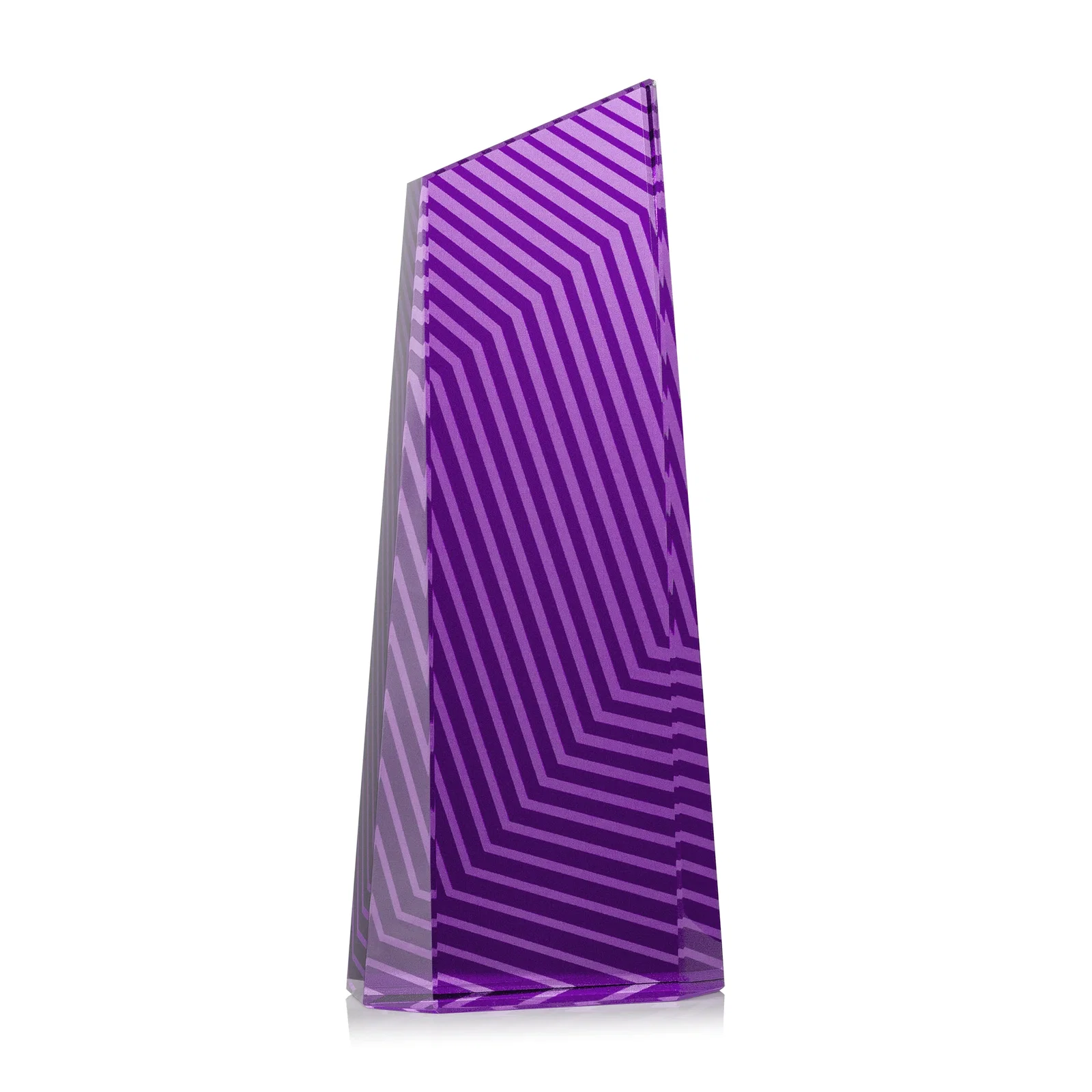 Personalized Optical Crystal Tower Award, Geometric Lines in Nine Bold Colors, awards, with your logo for employee recognition