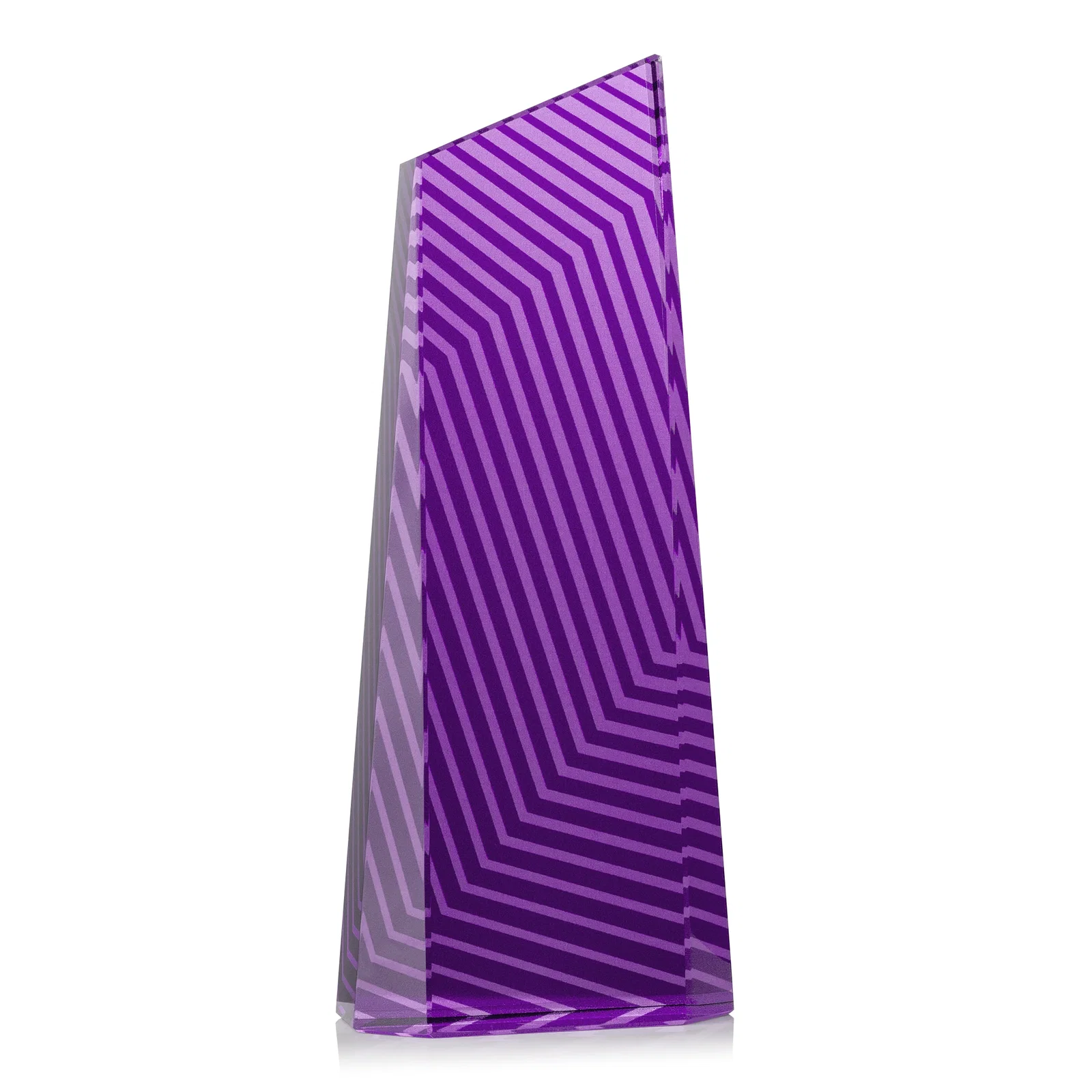 Personalized Optical Crystal Tower Award, Geometric Lines in Nine Bold Colors, awards, with your logo for corporate award ceremonies
