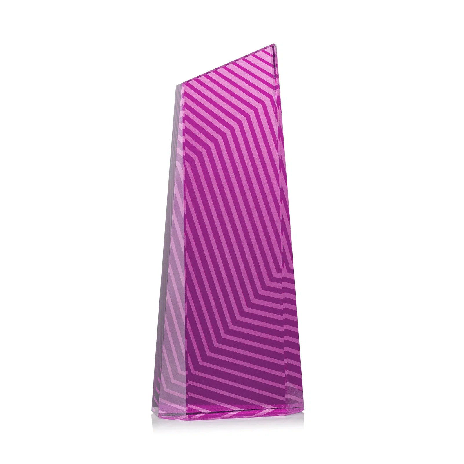 Personalized Optical Crystal Tower Award, Geometric Lines in Nine Bold Colors, awards, with your logo for service anniversary gifts