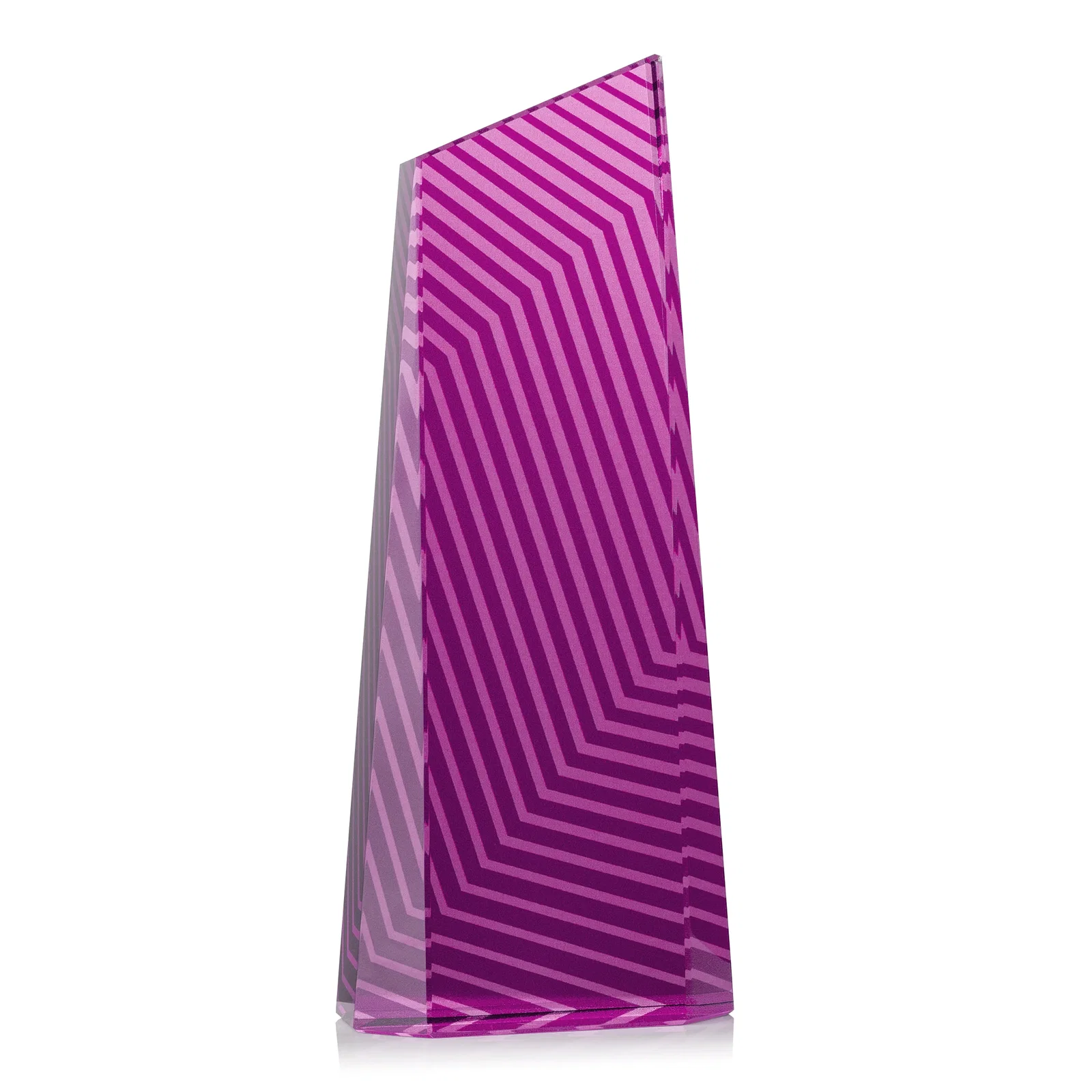 Personalized Optical Crystal Tower Award, Geometric Lines in Nine Bold Colors, awards, with your logo for retirement presentations
