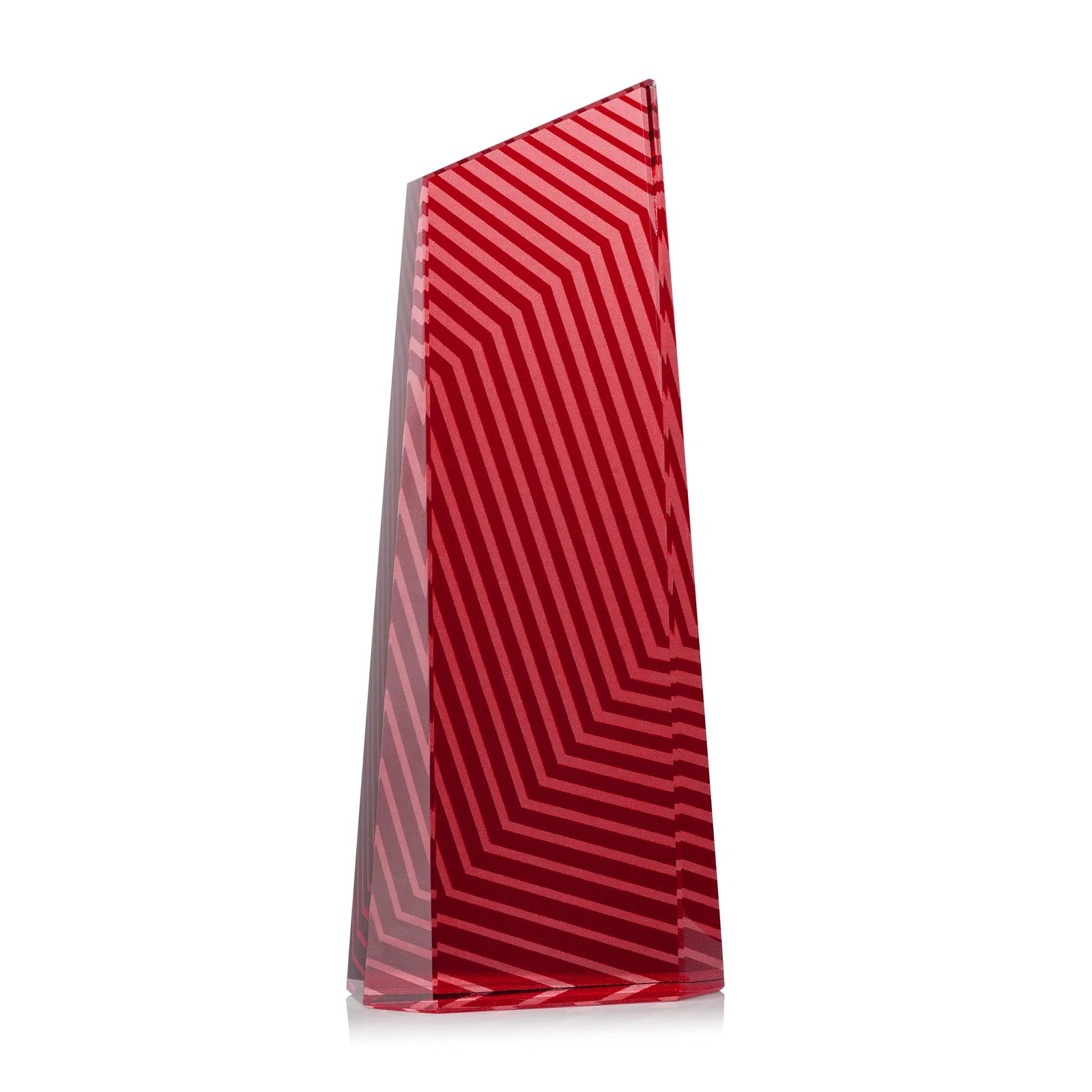Personalized Optical Crystal Tower Award, Geometric Lines in Nine Bold Colors, awards, with your logo for donor appreciation