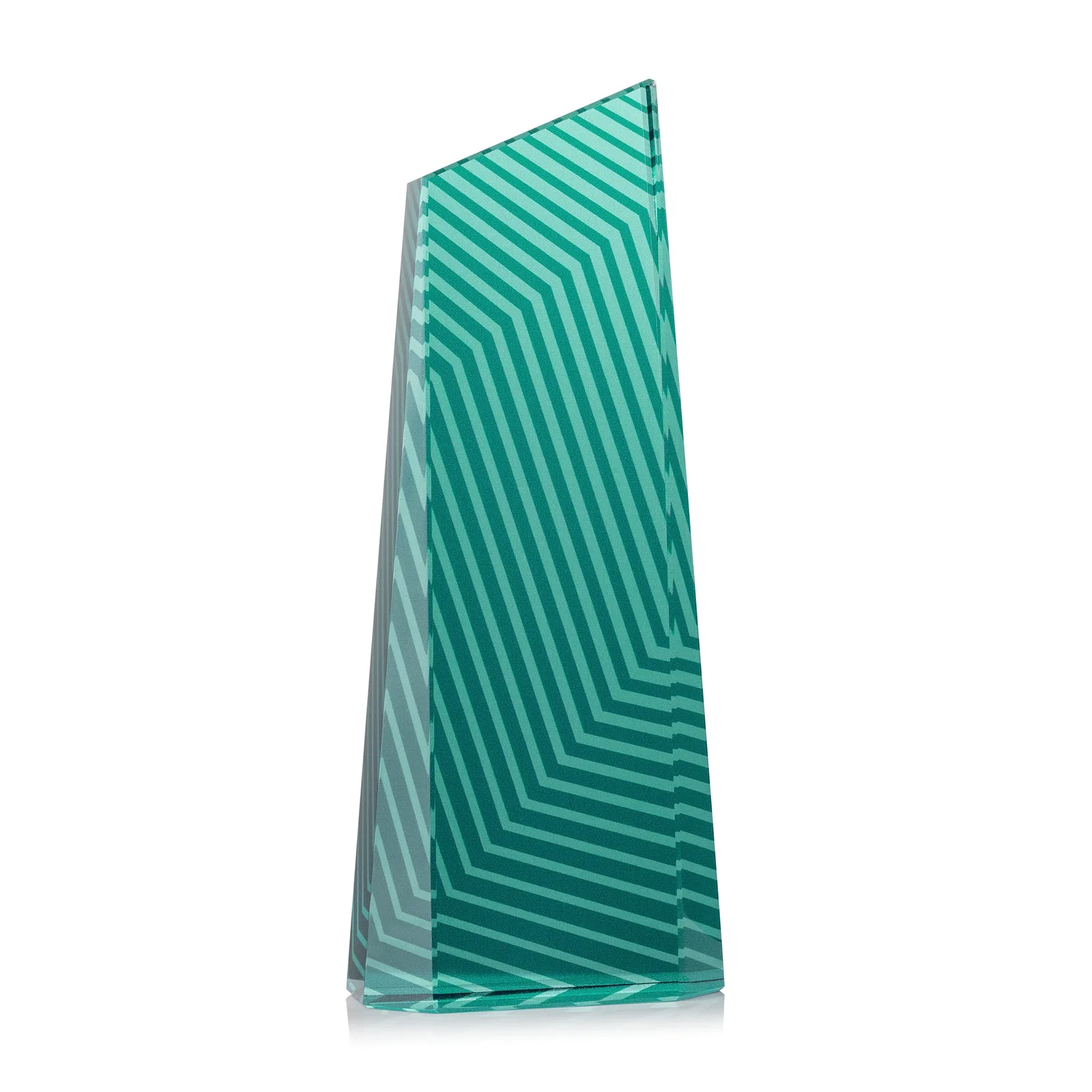 Promotional Optical Crystal Tower Award, Geometric Lines in Nine Bold Colors, awards, with your logo for employee recognition