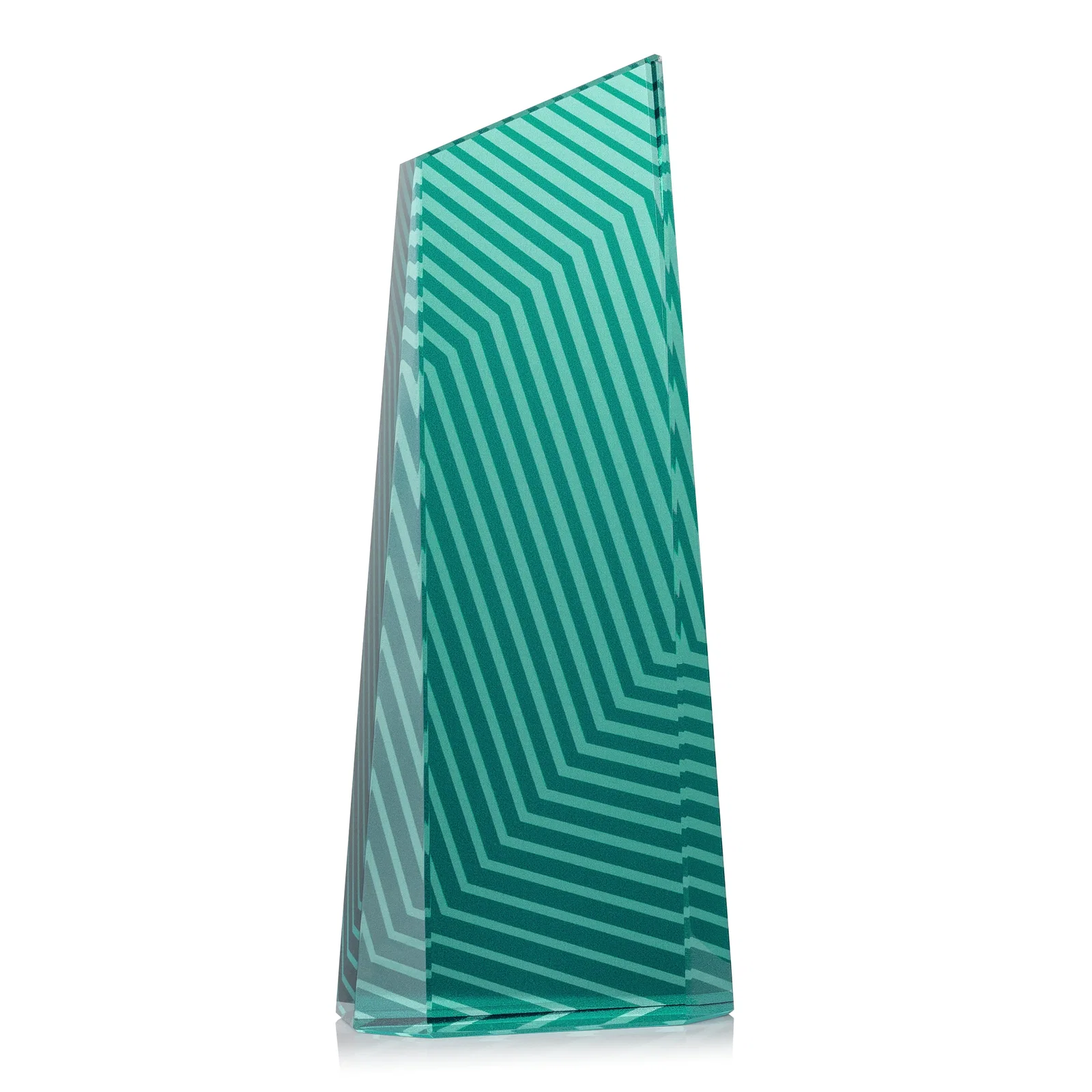 Promotional Optical Crystal Tower Award, Geometric Lines in Nine Bold Colors, awards, with your logo for corporate award ceremonies