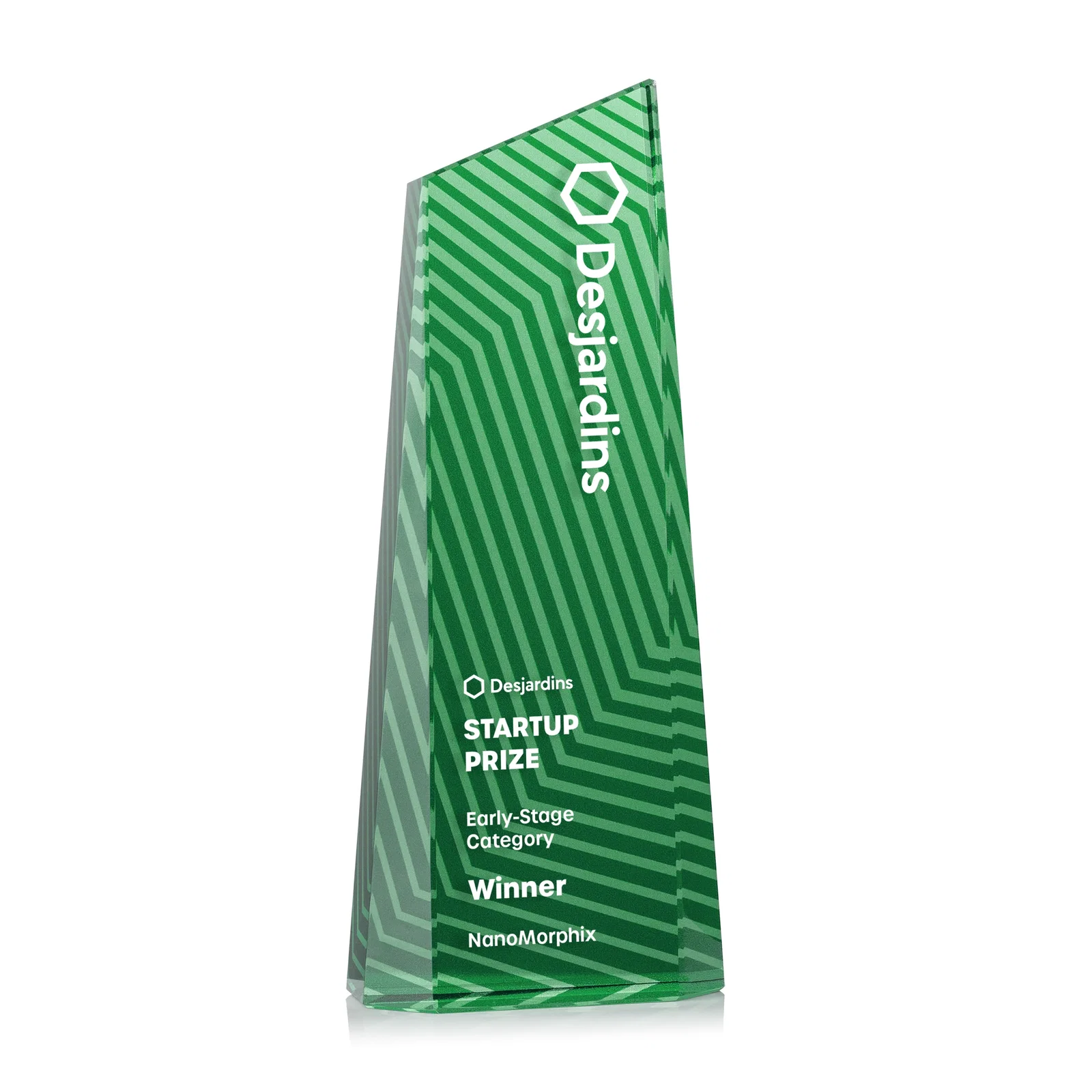 Personalized Optical Crystal Tower Award, Geometric Lines in Nine Bold Colors, awards for dealer and partner awards