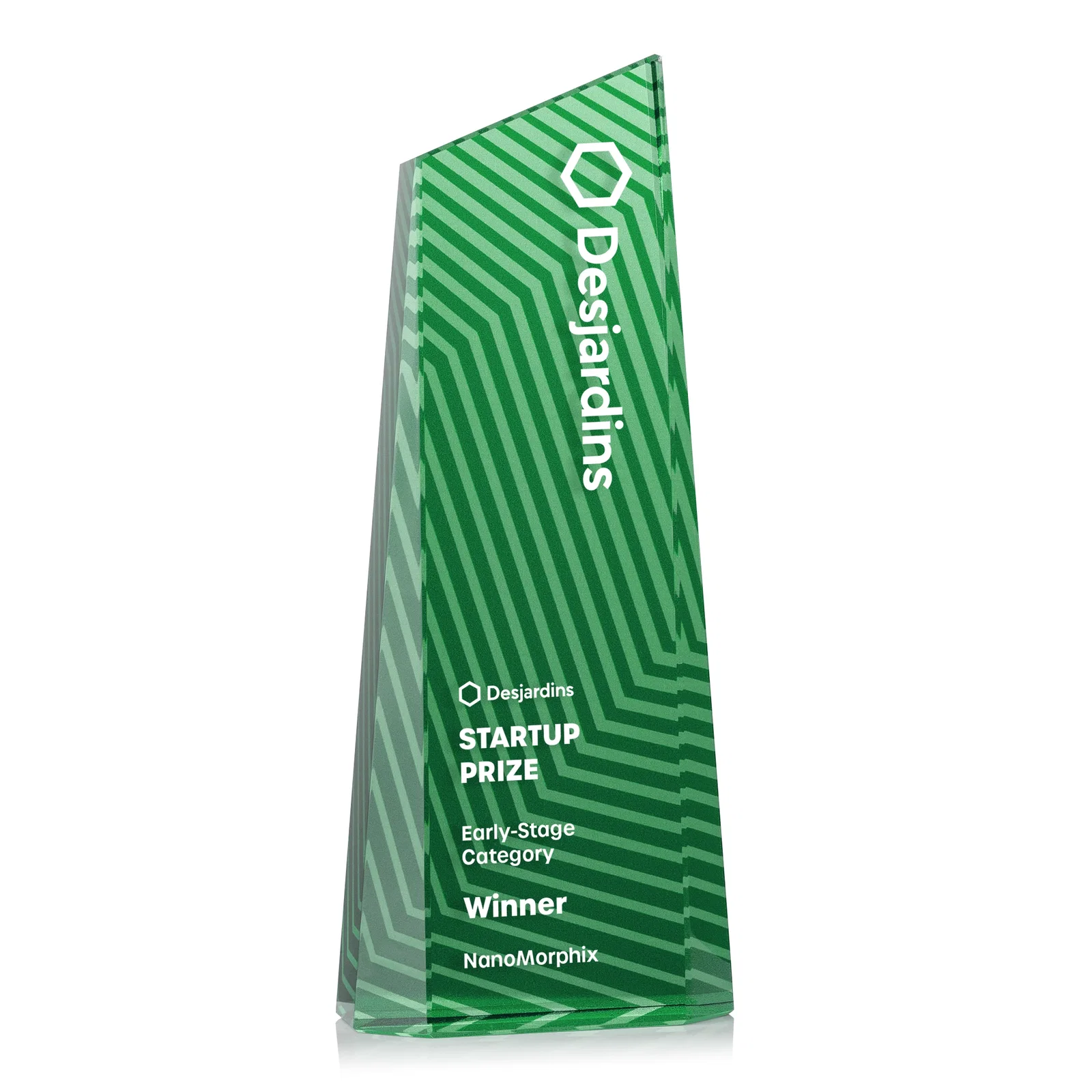 Personalized Optical Crystal Tower Award, Geometric Lines in Nine Bold Colors, awards for company anniversary events
