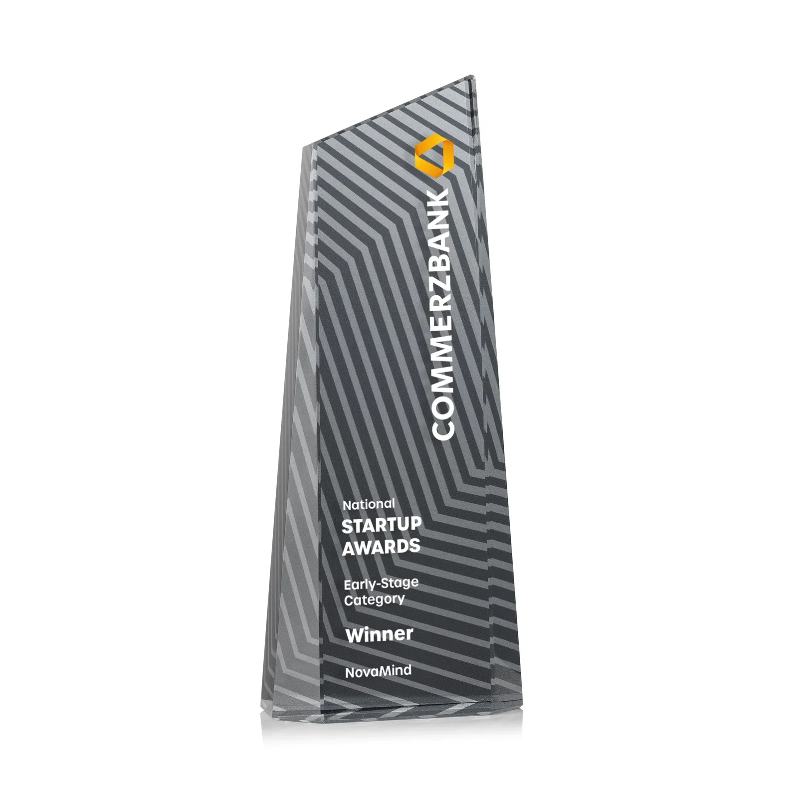 Promotional Optical Crystal Tower Award, Geometric Lines in Nine Bold Colors, awards for corporate award ceremonies