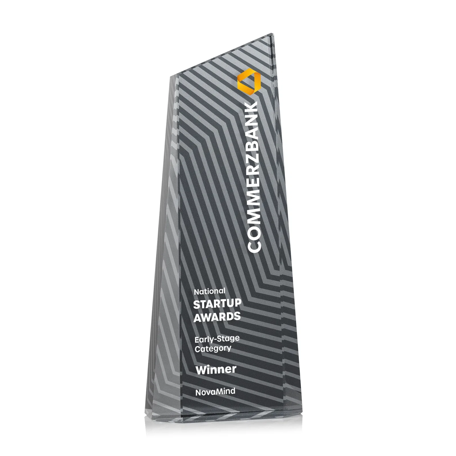 Promotional Optical Crystal Tower Award, Geometric Lines in Nine Bold Colors, awards for service anniversary gifts