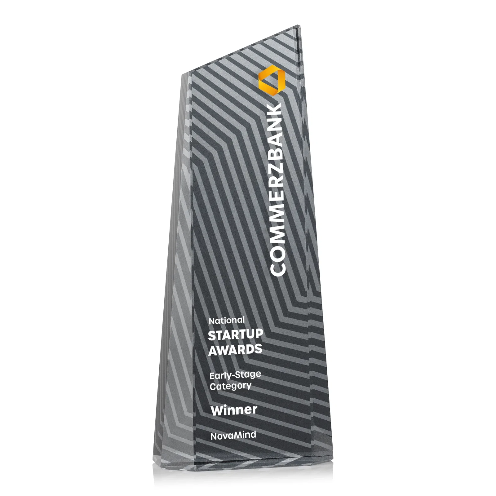 Promotional Optical Crystal Tower Award, Geometric Lines in Nine Bold Colors, awards for sales achievement awards