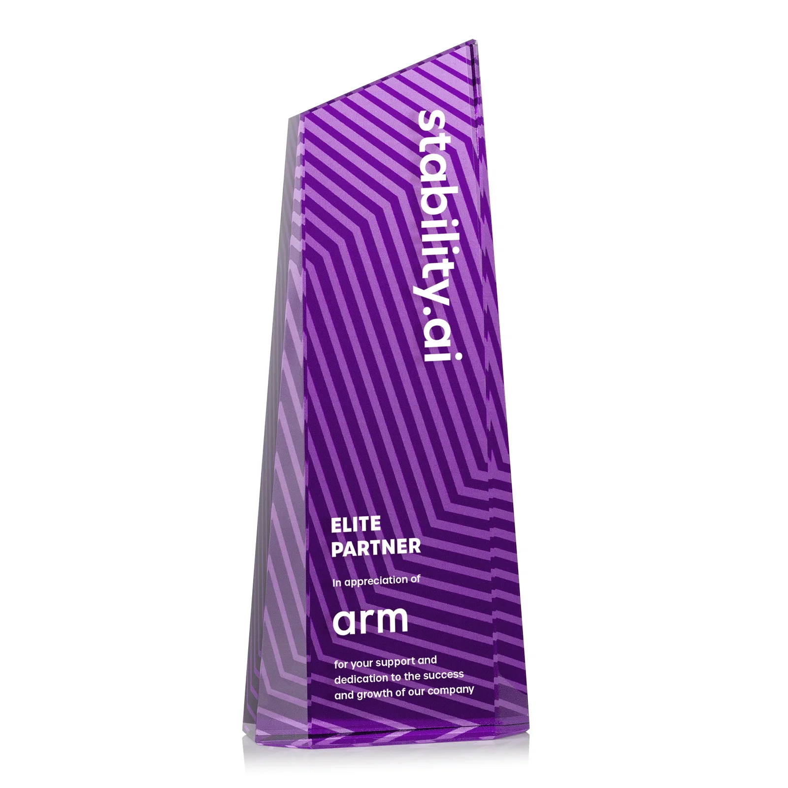 Promotional Optical Crystal Tower Award, Geometric Lines in Nine Bold Colors, awards for graduation ceremonies