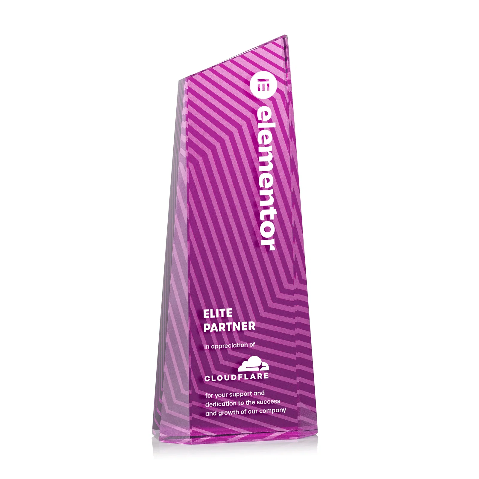 Promotional Optical Crystal Tower Award, Geometric Lines in Nine Bold Colors, awards for company anniversary events