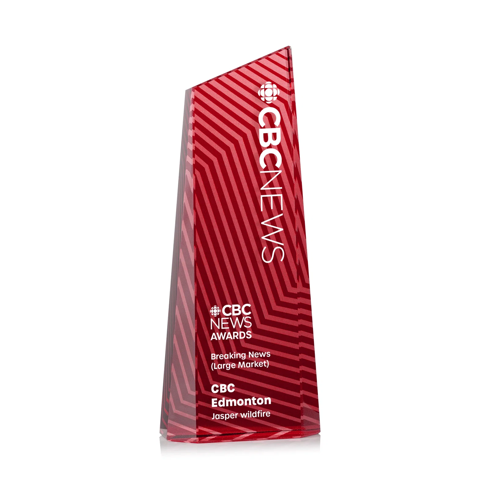 Branded Optical Crystal Tower Award, Geometric Lines in Nine Bold Colors, awards for sales achievement awards