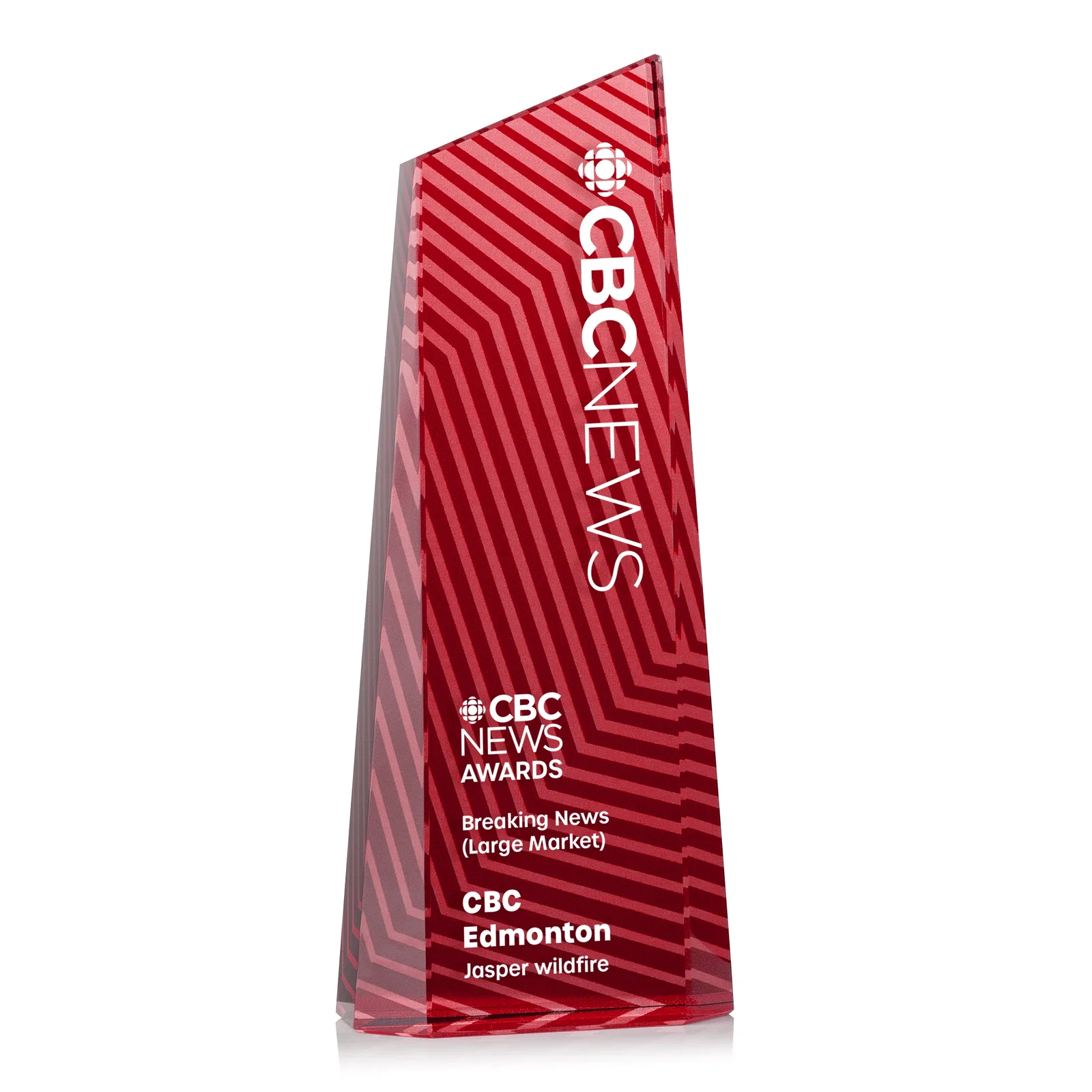 Branded Optical Crystal Tower Award, Geometric Lines in Nine Bold Colors, awards for team milestone celebrations