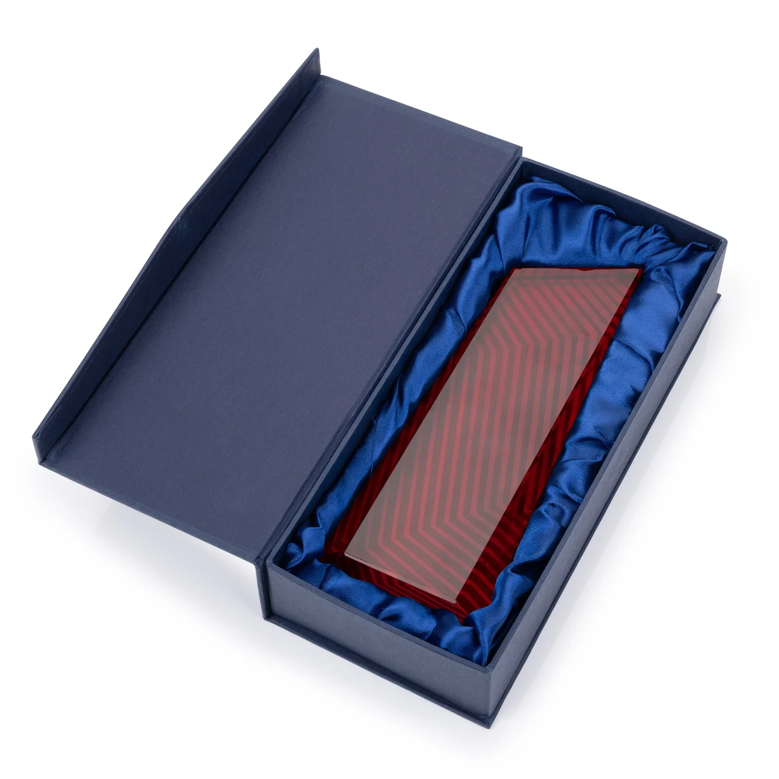 Branded Optical Crystal Tower Award, Geometric Lines in Nine Bold Colors, awards for donor appreciation