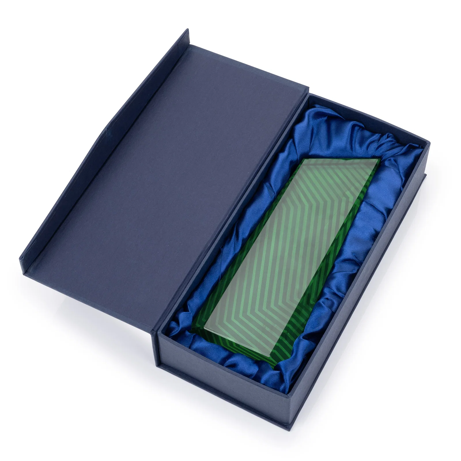 Custom Optical Crystal Tower Award, Geometric Lines in Nine Bold Colors, awards for retirement presentations
