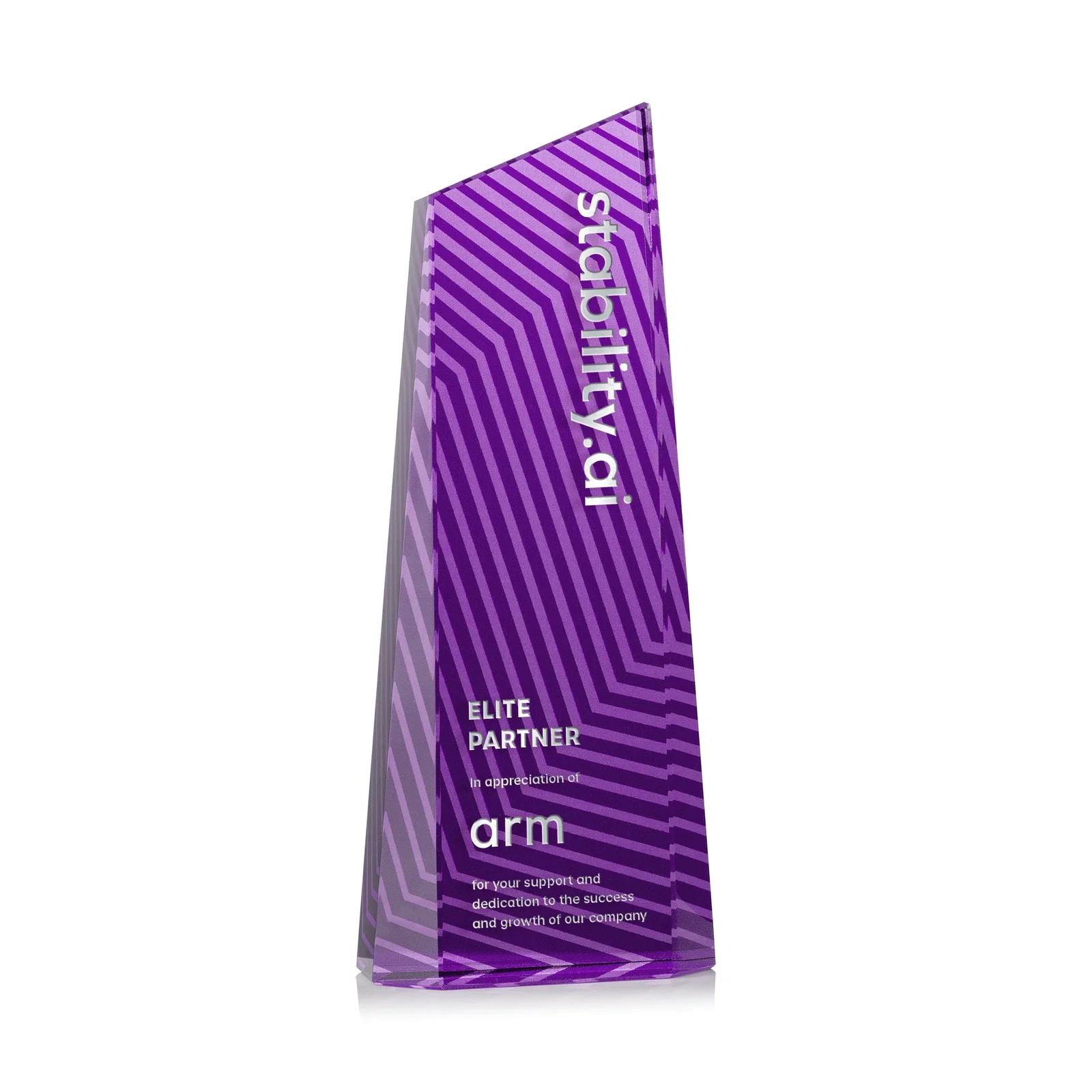 Custom printed Optical Crystal Tower Award, Geometric Lines in Nine Bold Colors, awards for safety achievement programs