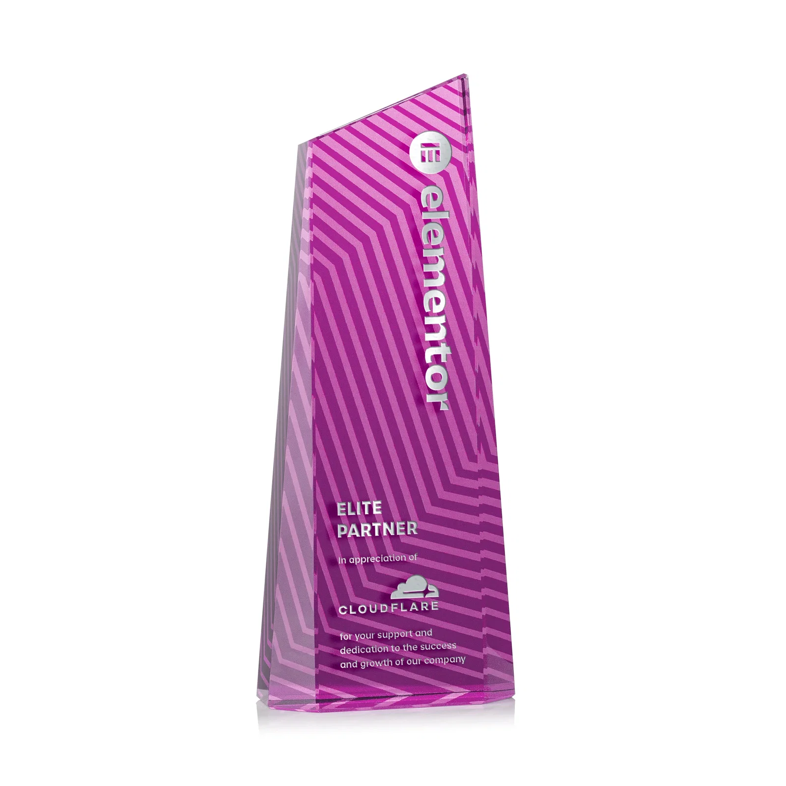 Customized Optical Crystal Tower Award, Geometric Lines in Nine Bold Colors, awards for employee recognition