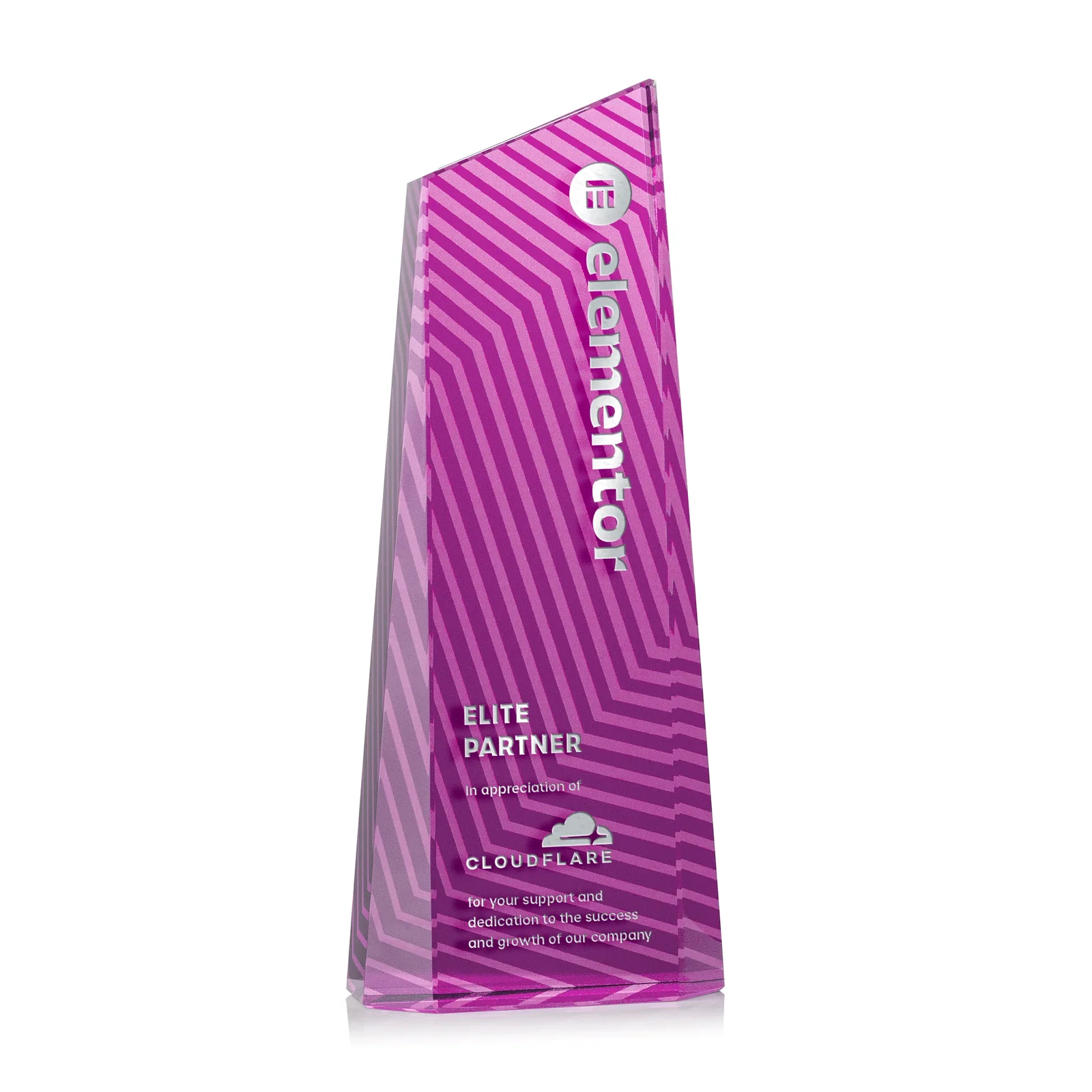 Customized Optical Crystal Tower Award, Geometric Lines in Nine Bold Colors, awards for corporate award ceremonies