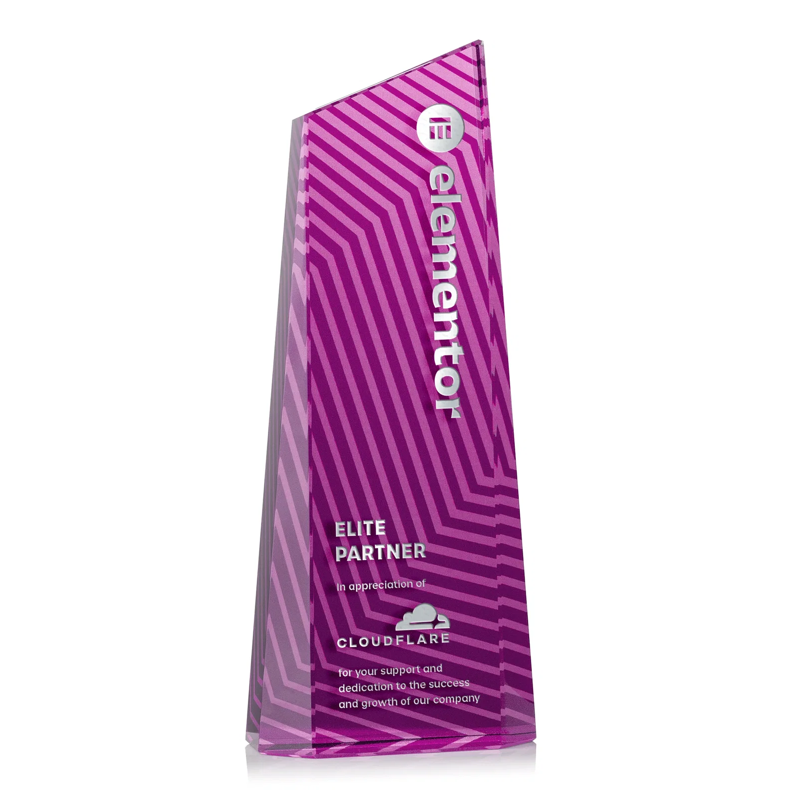 Customized Optical Crystal Tower Award, Geometric Lines in Nine Bold Colors, awards for service anniversary gifts