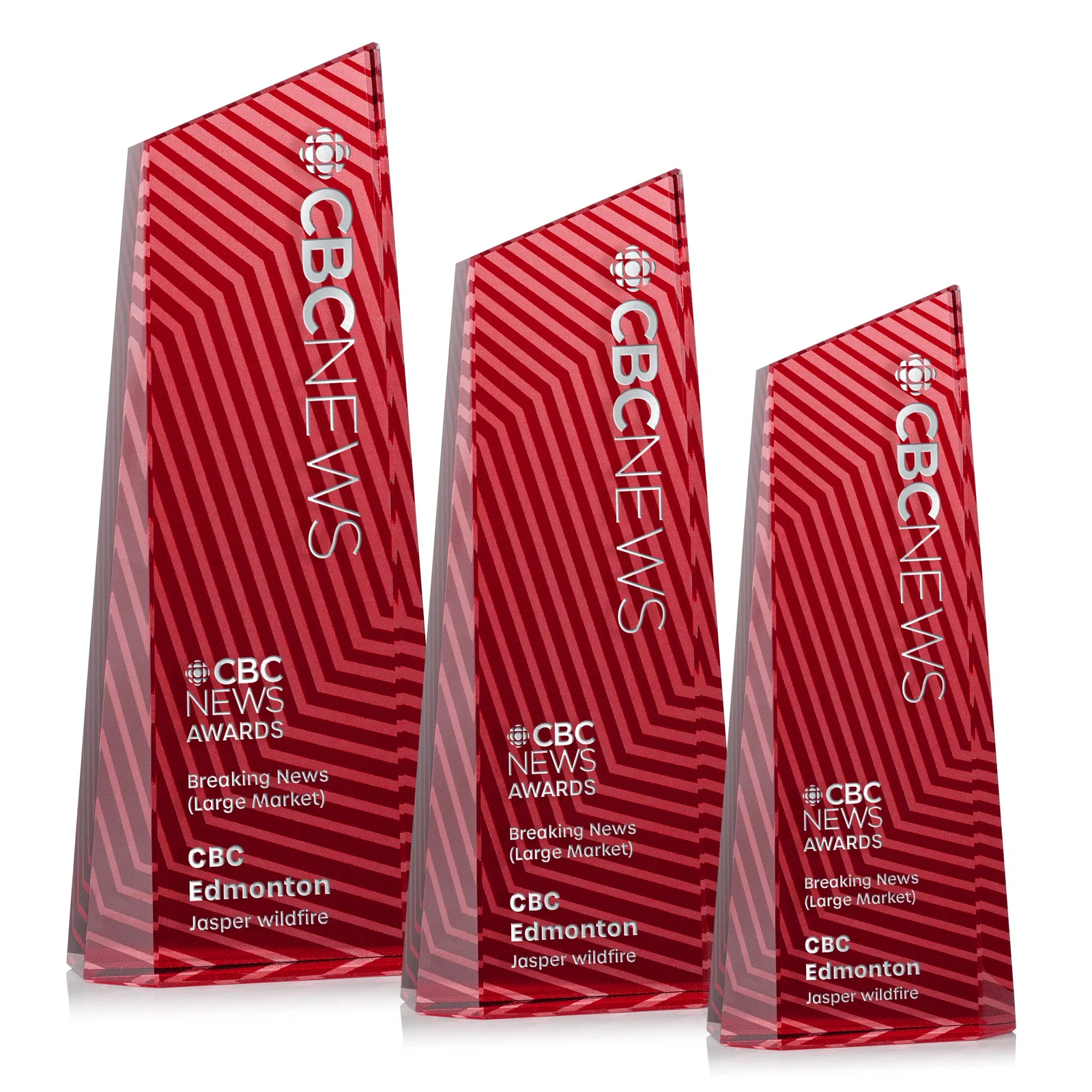 Customized Optical Crystal Tower Award, Geometric Lines in Nine Bold Colors, awards for sales achievement awards