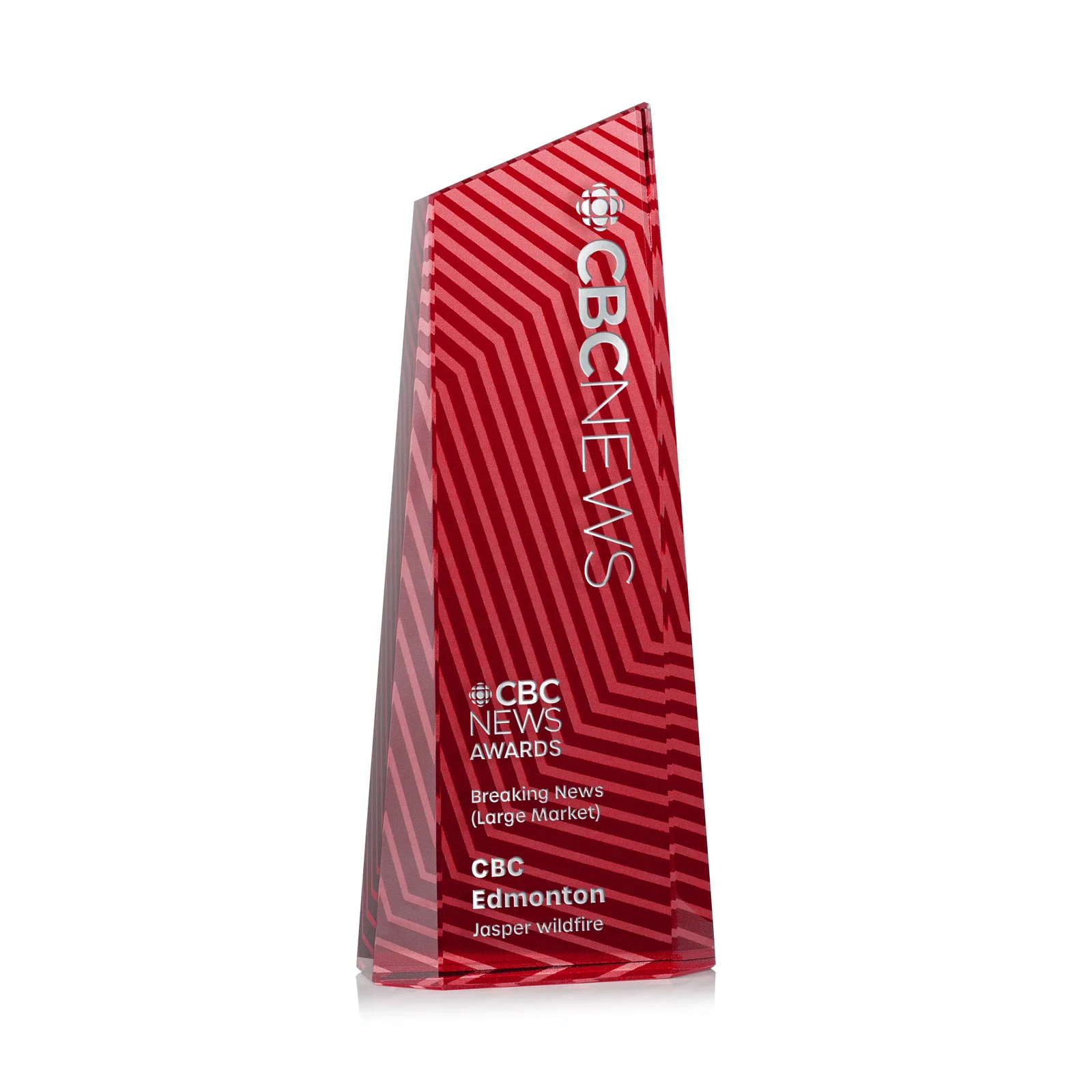 Customized Optical Crystal Tower Award, Geometric Lines in Nine Bold Colors, awards for retirement presentations