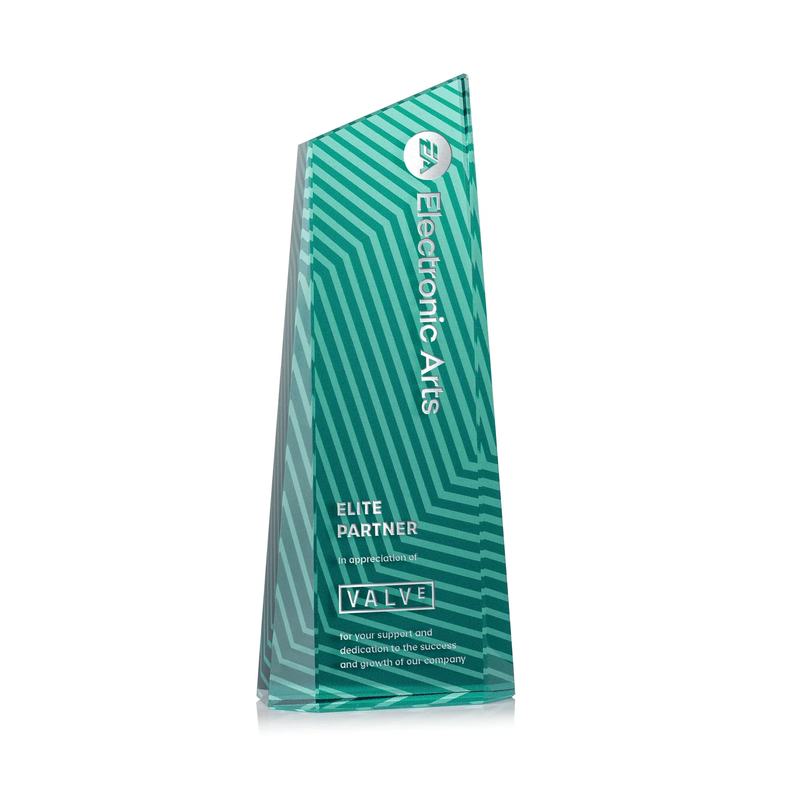 Customized Optical Crystal Tower Award, Geometric Lines in Nine Bold Colors, awards for safety achievement programs
