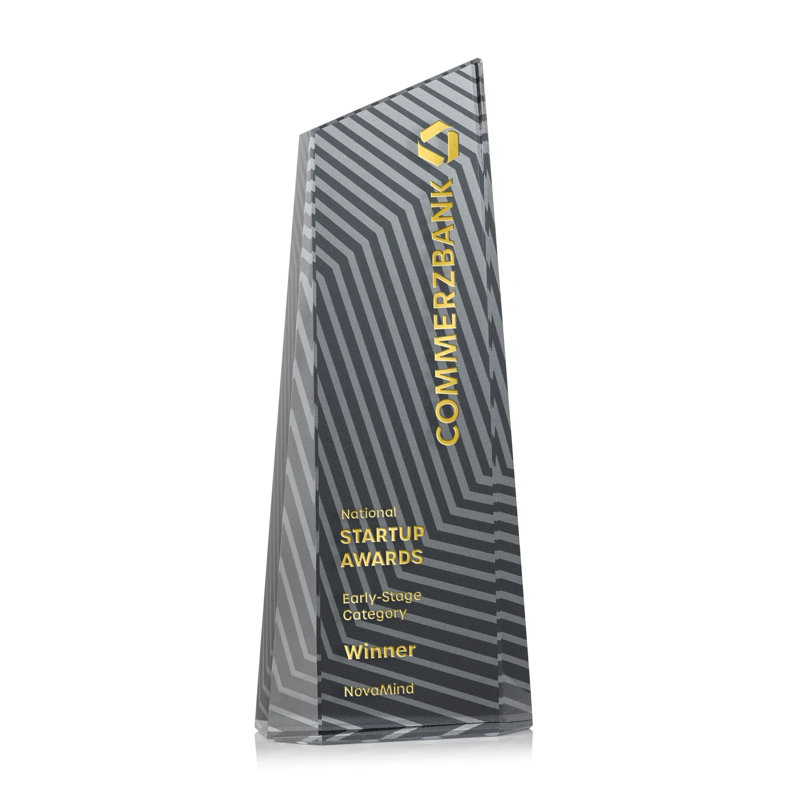 Custom Optical Crystal Tower Award, Geometric Lines in Nine Bold Colors, awards for graduation ceremonies