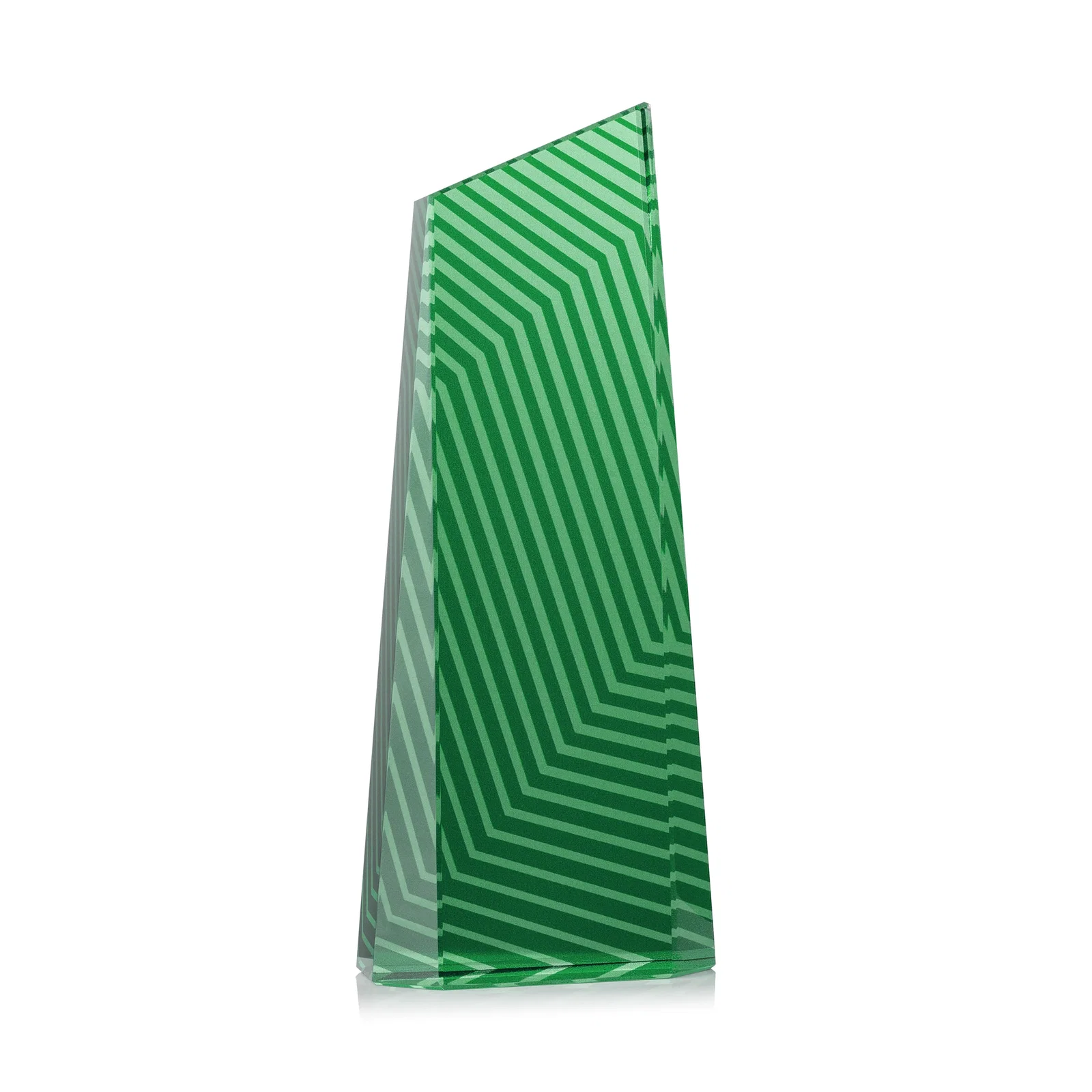 Custom engraved Optical Crystal Tower Award, Geometric Lines in Nine Bold Colors, awards for company anniversary events