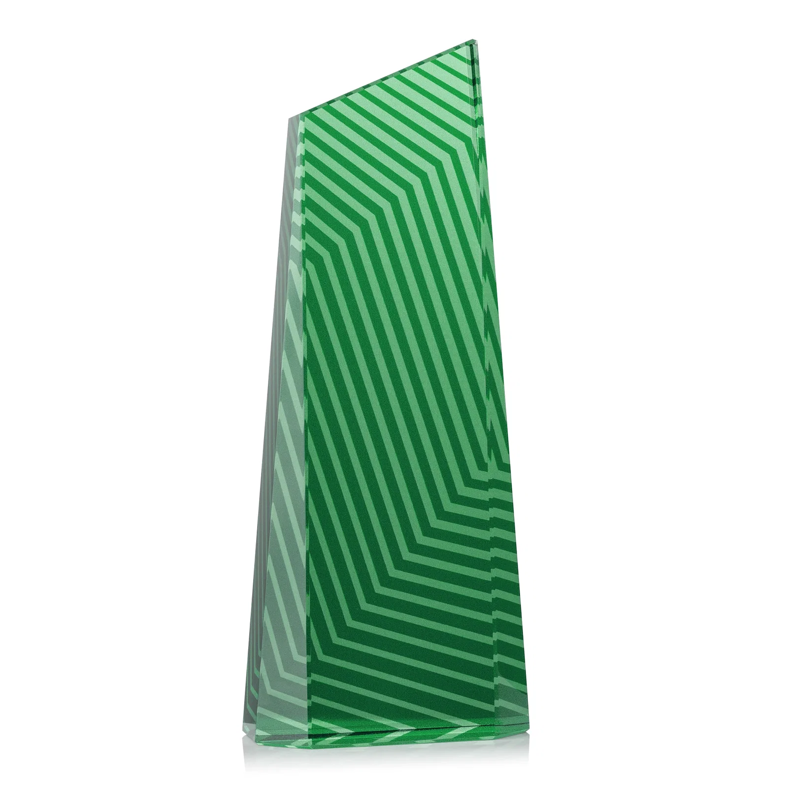 Custom Optical Crystal Tower Award, Geometric Lines in Nine Bold Colors, awards, with your logo for corporate award ceremonies