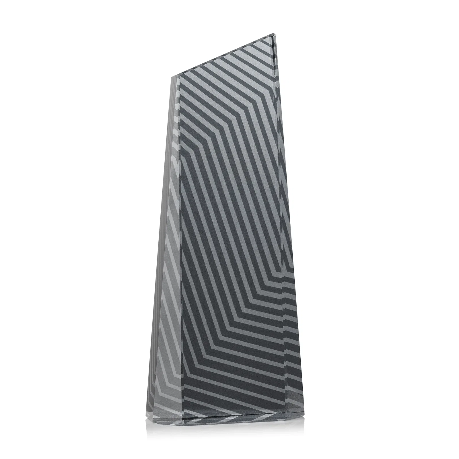 Custom Optical Crystal Tower Award, Geometric Lines in Nine Bold Colors, awards, with your logo for sales achievement awards