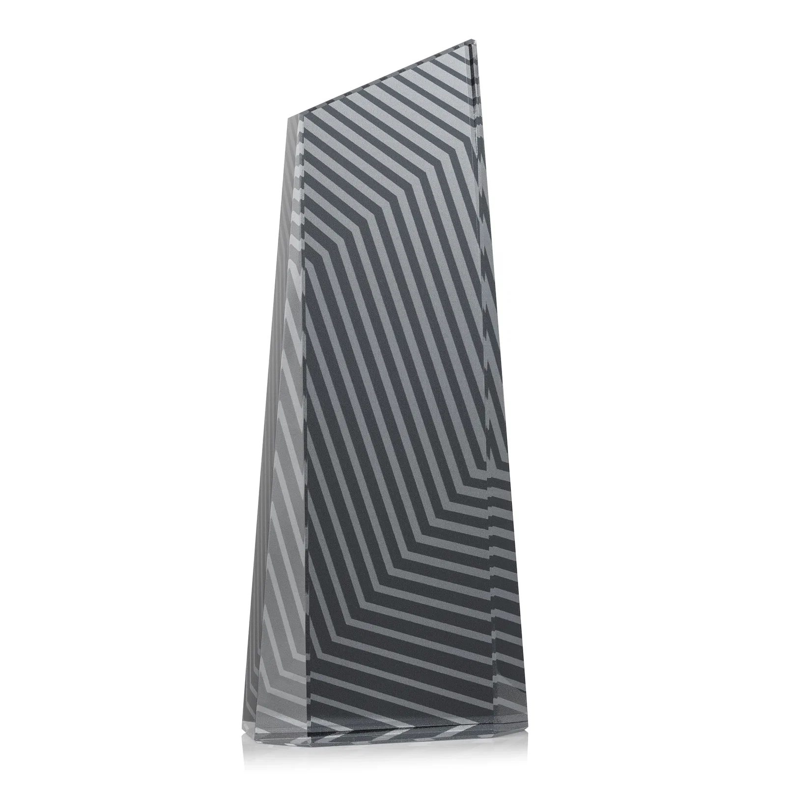Custom Optical Crystal Tower Award, Geometric Lines in Nine Bold Colors, awards, with your logo for retirement presentations