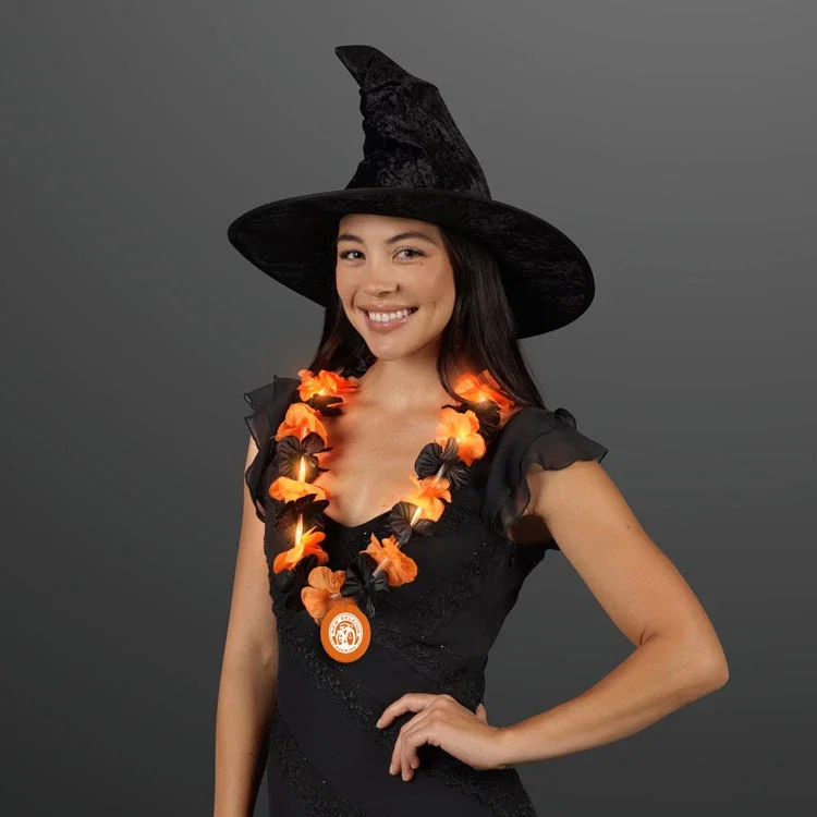 Halloween Lightup Flashing Lei Custom Medallion — view 3
