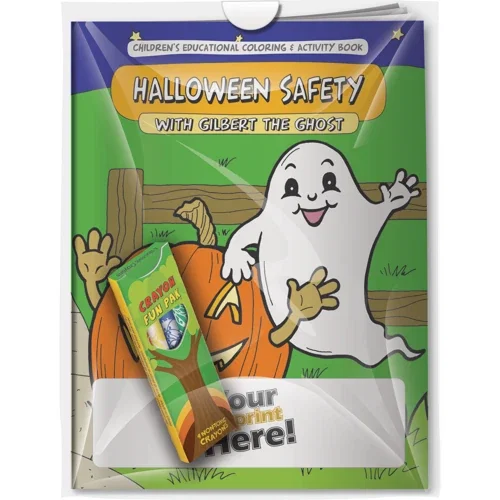 Halloween Safety with Gilbert the Ghost coloring book with Fun Pak crayons combo pack