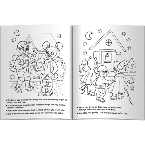 Pack of 4 non-toxic Fun Pak crayons with Halloween Safety Gilbert book