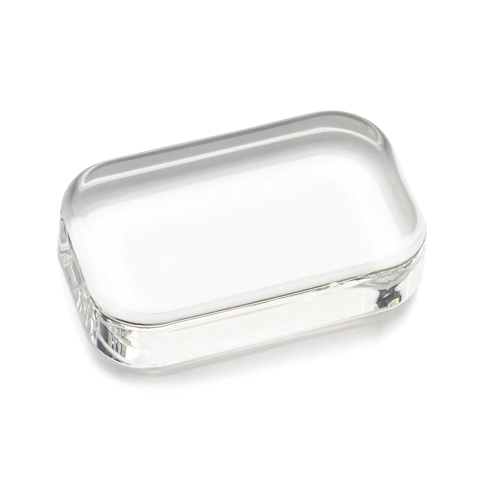 Custom Rounded-Corner Rectangle Starfire Crystal Paperweight, 3.5" or 4.25", client appreciation gift for safety achievement programs