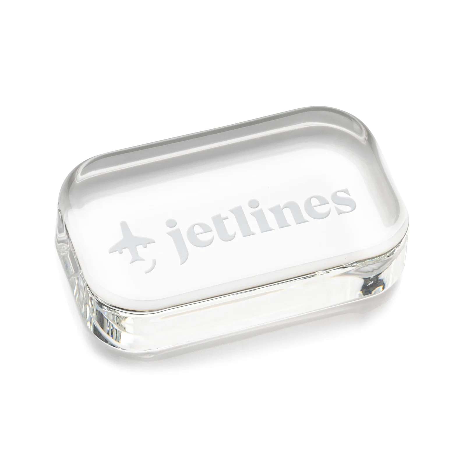 Custom Rounded-Corner Rectangle Starfire Crystal Paperweight, 3.5" or 4.25", client appreciation gift for corporate award ceremonies